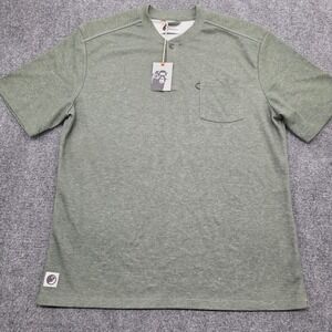 MuskOx Cross Country Henley Shirt Mens XL Moss Green Short Sleeve OXM20K003-340